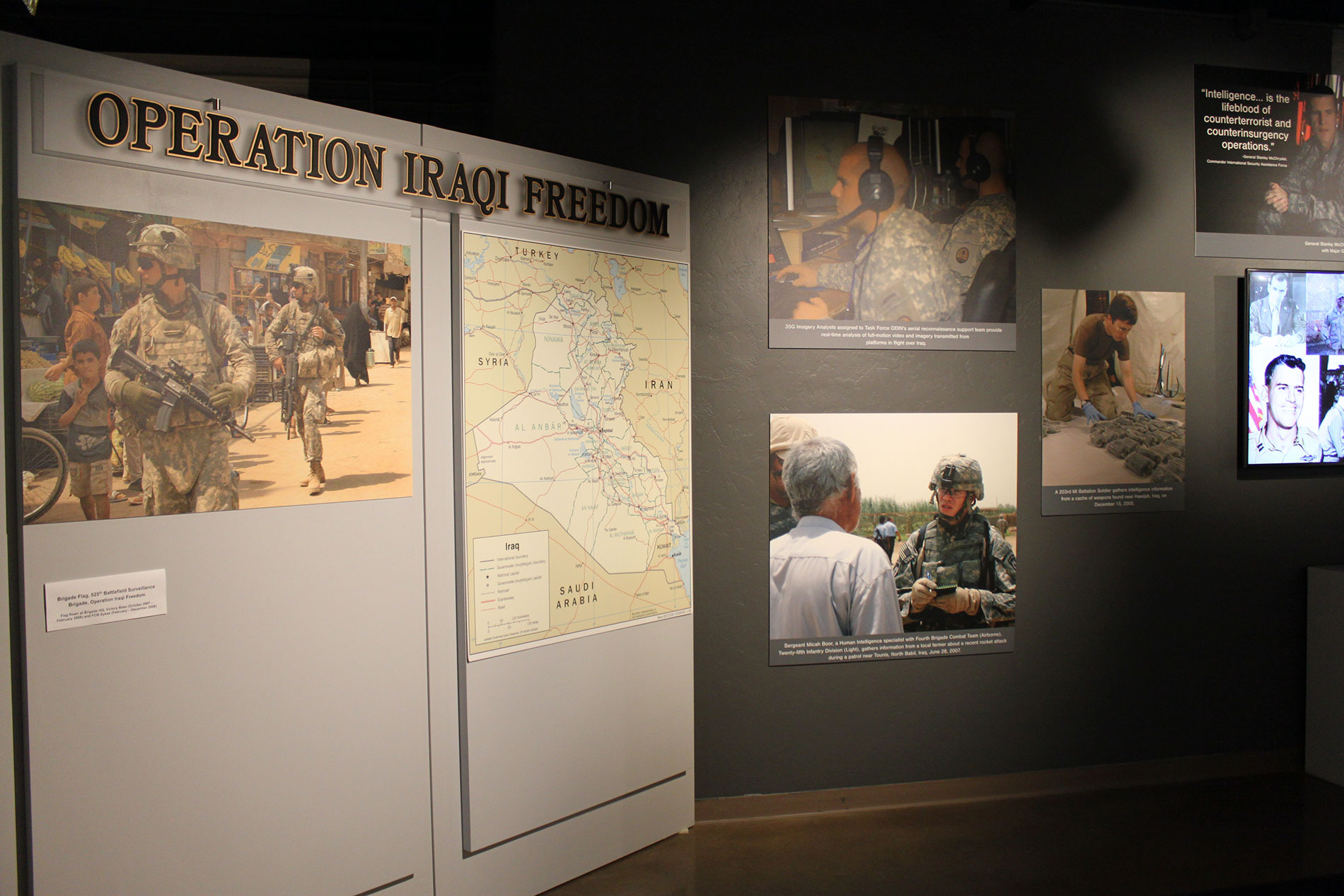 Operation Iraqi Freedom wall display.